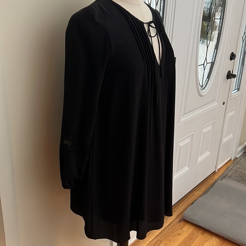 Zara black mini lace insert dress size S - Picture 4 of 8